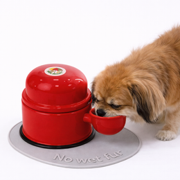 Vida Mansa Water Dispenser 23.7 oz / 700 ml - for Dogs and Cats (No Wet Fur) Red