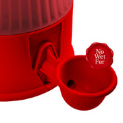 Vida Mansa Water Dispenser 67.6 oz / 2000 ml - for Dogs and Cats (No Wet Fur) Clear Red