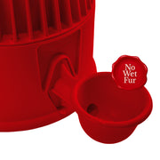 Vida Mansa Water Dispenser 67.6 oz / 2000 ml - for Dogs and Cats (No Wet Fur) Opaque Red