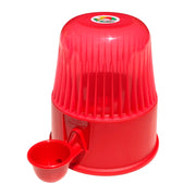 Vida Mansa Water Dispenser 67.6 oz / 2000 ml - for Dogs and Cats (No Wet Fur) Clear Red
