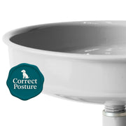 Vida Mansa Woof Woof Adjustable Feeder for Dogs (Feeding in the Correct Posture) (White)