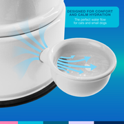 Vida Mansa Water Dispenser 47.3 oz / 1400 ml - for Dogs and Cats (No Wet Fur) White