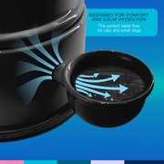 Vida Mansa Water Dispenser 47.3 oz / 1400 ml - for Dogs and Cats (No Wet Fur) Black