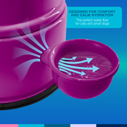 Vida Mansa Water Dispenser 47.3 oz / 1400 ml - for Dogs and Cats (No Wet Fur) Violet