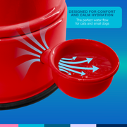 Vida Mansa Water Dispenser 47.3 oz / 1400 ml - for Dogs and Cats (No Wet Fur) Red