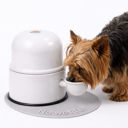 Vida Mansa Water Dispenser 47.3 oz / 1400 ml - for Dogs and Cats (No Wet Fur) White