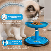 Vida Mansa Meow Meow Adjustable Feeder for Cats (Without Touching the Whiskers) Light Blue