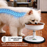 Vida Mansa Woof Woof Adjustable Feeder for Dogs (Feeding in the Correct Posture) (White)