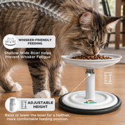 Vida Mansa Meow Meow Adjustable Feeder for Cats (Without Touching the Whiskers) White