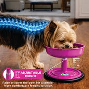 Vida Mansa Woof Woof Adjustable Feeder for Dogs (Feeding in the Correct Posture) (Pink)