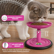 Vida Mansa Meow Meow Adjustable Feeder for Cats (Without Touching the Whiskers) Pink