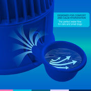 Vida Mansa Water Dispenser 67.6 oz / 2000 ml - for Dogs and Cats (No Wet Fur) Opaque Blue