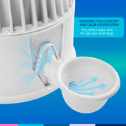 Vida Mansa Water Dispenser 67.6 oz / 2000 ml - for Dogs and Cats (No Wet Fur) Opaque White