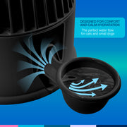 Vida Mansa Water Dispenser 67.6 oz / 2000 ml - for Dogs and Cats (No Wet Fur) Opaque Black