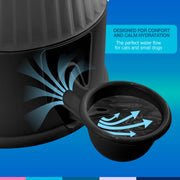 Vida Mansa Water Dispenser 67.6 oz / 2000 ml - for Dogs and Cats (No Wet Fur) Clear Black