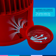 Vida Mansa Water Dispenser 67.6 oz / 2000 ml - for Dogs and Cats (No Wet Fur) Opaque Red