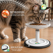 Vida Mansa Meow Meow Adjustable Feeder for Cats (Without Touching the Whiskers) White