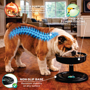 Vida Mansa Woof Woof Adjustable Feeder for Dogs (Feeding in the Correct Posture) (Black)