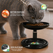 Vida Mansa Meow Meow Adjustable Feeder for Cats (Without Touching the Whiskers) Black
