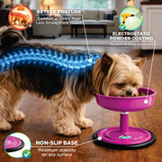 Vida Mansa Woof Woof Adjustable Feeder for Dogs (Feeding in the Correct Posture) (Pink)