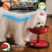 Vida Mansa Woof Woof Adjustable Feeder for Dogs (Feeding in the Correct Posture) Red