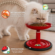 Vida Mansa Meow Meow Adjustable Feeder for Cats (Without Touching the Whiskers) Red