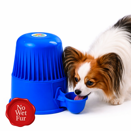 Vida Mansa Water Dispenser 67.6 oz / 2000 ml - for Dogs and Cats (No Wet Fur) Opaque Blue