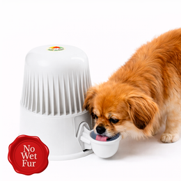 Vida Mansa Water Dispenser 67.6 oz / 2000 ml - for Dogs and Cats (No Wet Fur) Opaque White