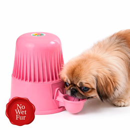 Vida Mansa Water Dispenser 67.6 oz / 2000 ml - for Dogs and Cats (No Wet Fur) Opaque Pink