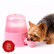 Vida Mansa Water Dispenser 67.6 oz / 2000 ml - for Dogs and Cats (No Wet Fur) Clear Pink