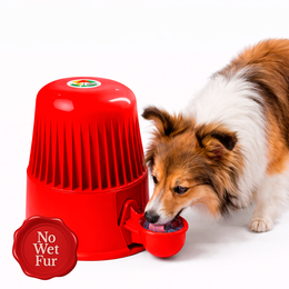 Vida Mansa Water Dispenser 67.6 oz / 2000 ml - for Dogs and Cats (No Wet Fur) Opaque Red