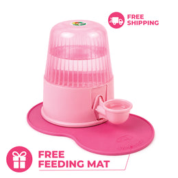 KIT Vida Mansa Polypropylene Water Dispenser 67.6 Oz / 2000 ml - for Dogs and Cats (No Wet Fur) + Feeding Mat (FREE)